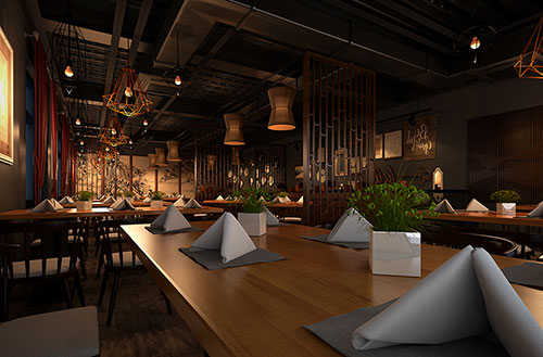江津简约大气中式风格餐厅设计装修效果图