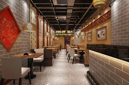 江津传统中式餐厅餐馆装修设计效果图
