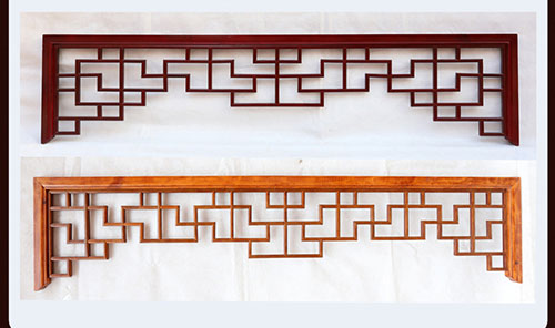 江津中式花格吊顶门楣挂落仿古落地罩在实际案例中的展示