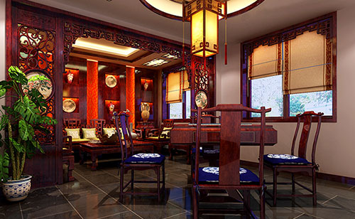 江津古典中式风格茶楼包间设计装修效果图